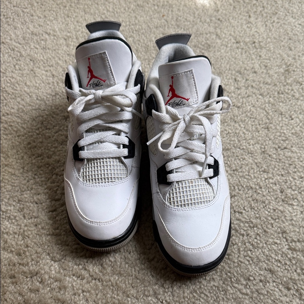 Jordan Kids White and Black Sneakers with Red Accents
